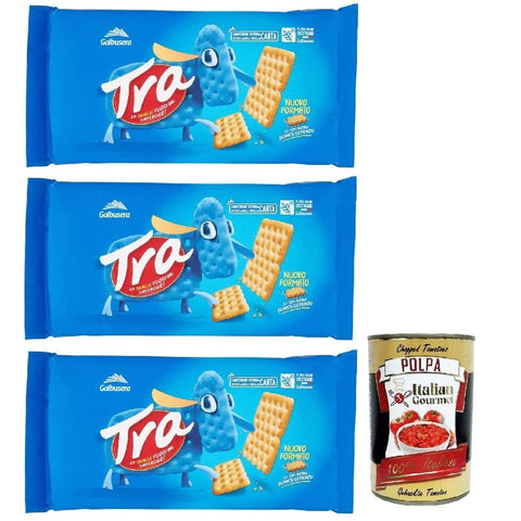Galbusera Chips Galbusera Crackers Cracker salati Salzgebäck gesalzen 3x 250g, herzhafter Snack kekse aus Italien Original italienisch inkl. Italian Gourmet Polpa 400g 8032804040014