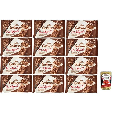 Galbusera Più Integrali con Semi di Sesamo, Papavero, Chia e Croccanti Chicchi di Segale, Cracker mit Sesamsamen, Mohn, Chia und knusprigen Roggenbohnen, 12x 380 g italienisch Original