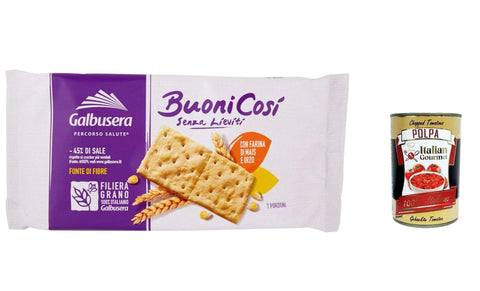 Galbusera BuoniCosì, Cracker mit Maismehl und Gerste ohne Hefen, mit etwas raffiniertem Typ 2 Mehl 6x300g Original italienisch Snack