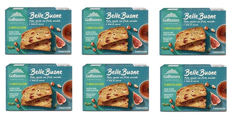 Galbusera Belle Buone Fette Spesse con fichi nocciole e semi di zucca Snacks mit Feigen Haselnüsse und Kürbiskerne 200g ( ) 6x 5x 40g Original italienisch