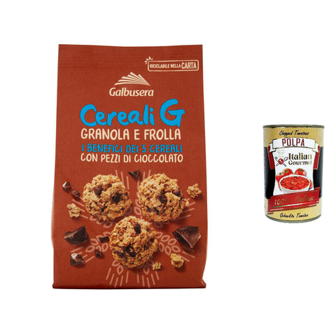 Galbusera Cereali G Granola e Frolla Shortbread Kekse mit Müsli und Schokoladenstücke cookies biscuits 300 g italienisch Original