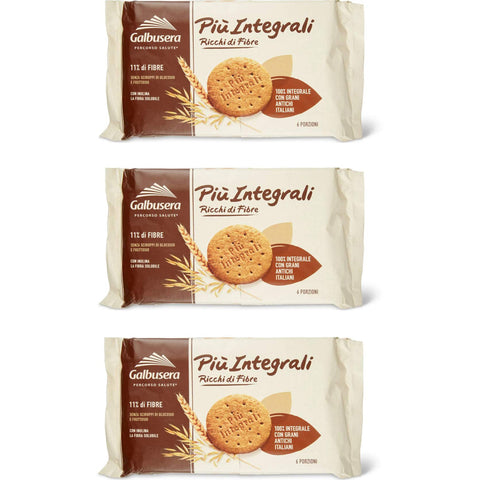 Galbusera Più Integrali Kekse Vollkornkekse reich an Fasern 3x330g Original italienisch