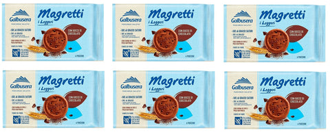 Galbusera Kekse 6x Galbusera Magretti Con Gocce di cioccolato Butterkeks mit Schokolade 160 gr 8002190001852
