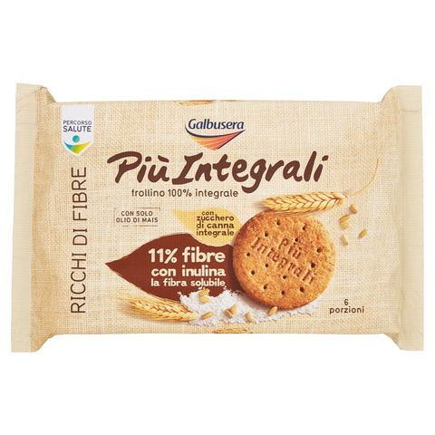 Galbusera Più Integrali Kekse Vollkornkekse reich an Fasern 6x330g Original italienisch