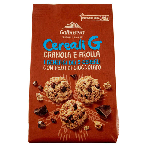 Galbusera Cereali G Granola e Frolla Shortbread Kekse mit Müsli und Schokoladenstücke cookies biscuits 1x300g Original italienisch