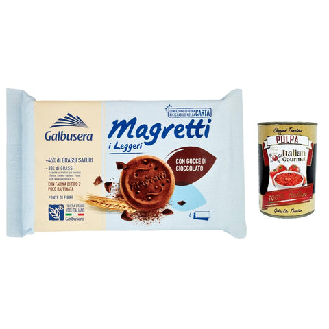 Galbusera Kekse Galbusera Magretti i Leggeri, Kekse mit Schokoladentropfen, biscuits cookies, 260 g italienisch Original 8002190001852