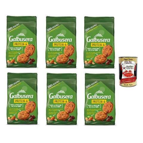 Galbusera Kekse Galbusera Protein G, Frollini 100% vegetali con cioccolato, avena e mandorle, 100% Gemüse Shortbread Kekse mit Schokolade, Hafer und Mandeln, 6x 280 g italienisch Original 8002190006918