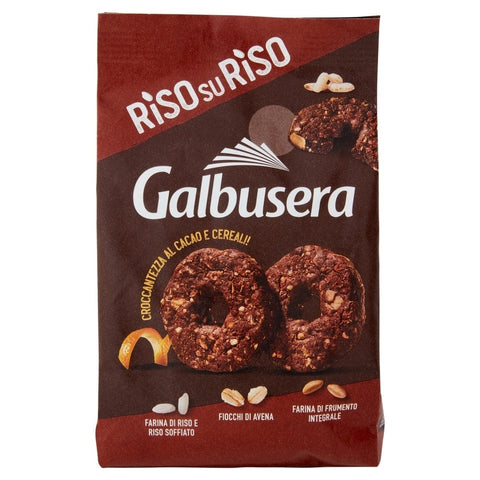 Galbusera Kekse Galbusera Riso su Riso Croccantezza al Cacao e Cereali Kekse mit Müsli und Kakao 290gr 8002190006895
