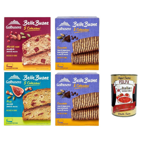 Galbusera belle buone Testpaket Scheiben Mit Preiselbeeren, Mandeln, Kürbiskernen 4x200g Original italienisch