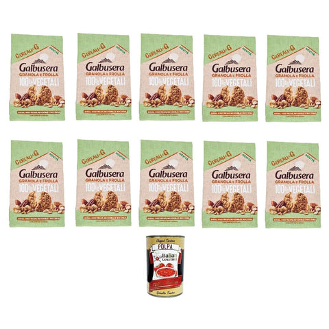Galbusera Müsli Galbusera Cereali G Granola e Frolla 100% Vegetali Avena, noci, mandorle e nocciole 280 g, 100% pflanzliche Kekse mit Hafer, Pekannüssen, Mandeln und Haselnüssen 10x280 g italienisch Original 8032804040014