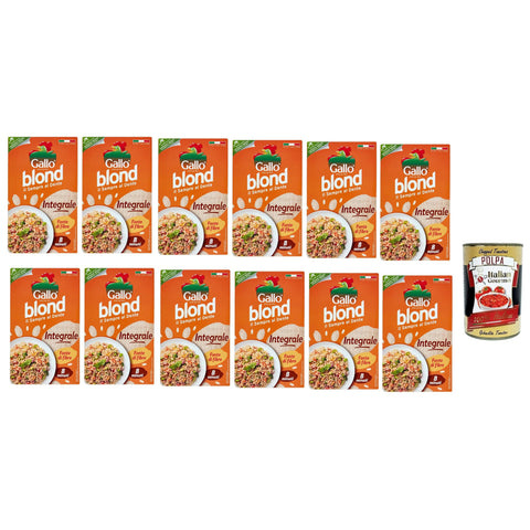Gallo Riso Gallo Riso Blond Integrale Voller Reis Faserquelle Geschmack und Wellness parboilierte Methode ideal für 12x 500 g italienisch Original