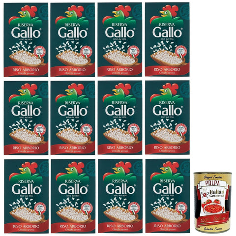 Gallo Riso Arborio Riserva, 100% Italienischer Reis, Kochzeit 15 Minuten, Packung mit 12x1kg Original italienisch