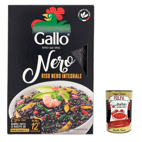 Gallo Riso Nero Integrale Schwarzer Reis gewachsen in Vollkorn reich an Ballaststoffen und Antioxidantien vakuumverpackt 500 g 12x italienisch Original + kostenlos