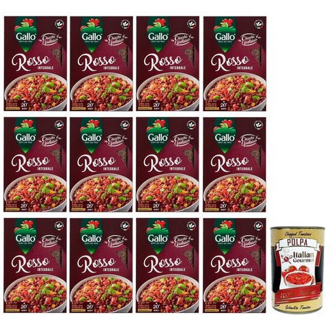Gallo Riso Gallo Riso Rosso Integrale Vollkorn Roter Reis 100% Italienischer Reis Ideal als Beilage oder zur Zubereitung von Salaten 500-g-Packung 12x