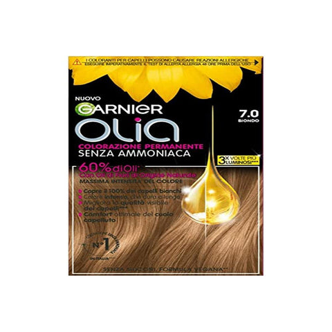 Garnier Olia Haarfarbe, permanente Färbung ohne Ammoniak, deckt 100% weißes Haar ab, mit natürlichen Blütenölen natürlichen Ursprungs, vegane Formel, Blond italienisch Original