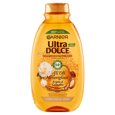 Garnier Ultra Dolce Meraviglioso Shampoo mit Olio di Argan und Kamelie 300 ml Shampoos italienisch Original