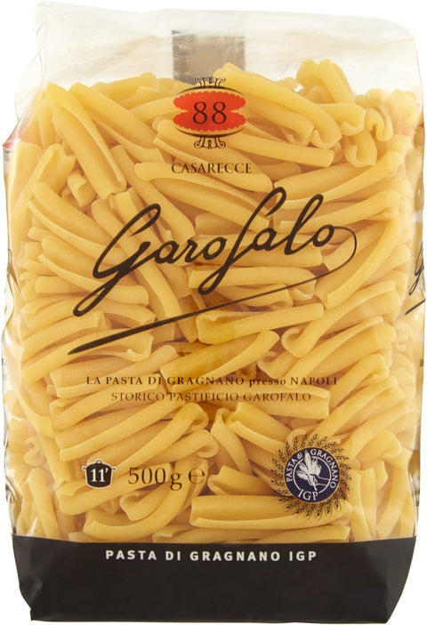 GAROFALO Kurze Pasta 10x Garofalo Pasta di Gragnano IGP Casarecce N° 88 Hartweizengrieß Pasta 100% Neapolitanische Pasta Kurze Pasta Packung mit 500g 8000139000911