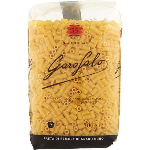 GAROFALO Pasta di Gragnano IGP Ditalini Rigati N° 55 Hartweizengrieß Pasta 100% Neapolitanische Pasta Kurze Pasta Packung mit 500g 10x Original italienisch