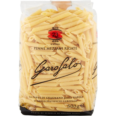 Garofalo Pasta di Gragnano IGP Penne Mezzani Rigate N° 73 Hartweizengrieß Pasta 100% Neapolitanische Pasta Kurze Pasta Packung mit 10x 500g Original italienisch
