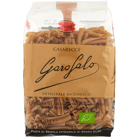 Garofalo Pasta di semola integrale di grano duro Bio Produkt Casarecce N° 5 88 Vollkornnudeln hartweizengrieß Neapolitanische Pasta Packung mit 500 g italienisch Original
