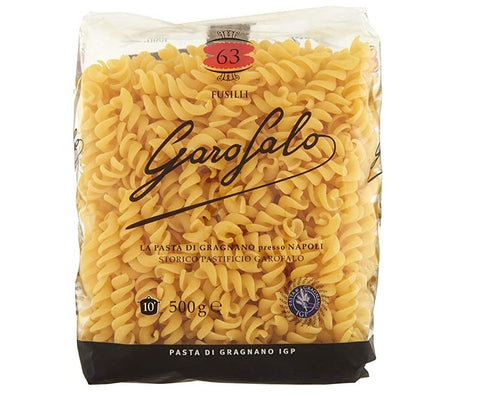 GAROFALO Pasta di Gragnano IGP Fusilli N° 63 Hartweizengrieß Pasta 100% Neapolitanische Pasta Kurze Pasta Packung mit 500g 16x Original italienisch