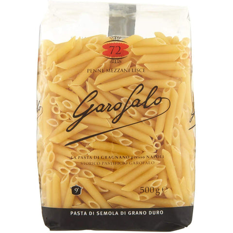 Garofalo Pasta di Gragnano IGP Penne Mezzani Lisce N° 72 Hartweizengrieß Pasta 100% Neapolitanische Pasta Kurze Pasta Packung mit 500 g 16x italienisch Original
