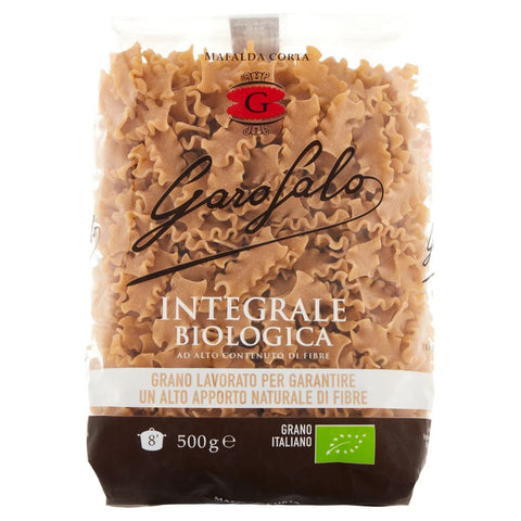 GAROFALO Pasta di semola integrale di grano duro Bio-Produkt Mafalda Corta N° 5-79 Vollkornnudeln hartweizengrieß Neapolitanische Pasta Packung mit 500g 24x Original italienisch