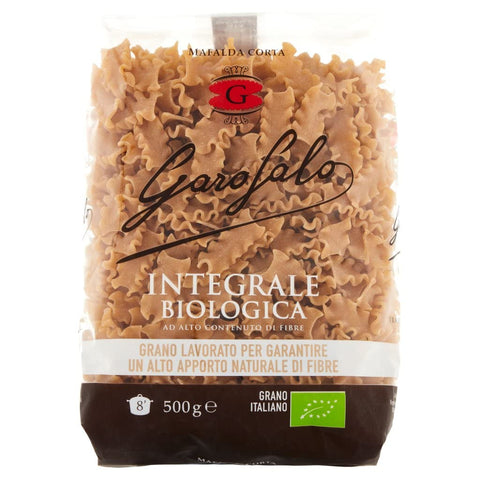 GAROFALO Kurze Pasta 24x Garofalo Pasta di semola integrale di grano duro Bio-Produkt Mafalda Corta N° 5-79 Vollkornnudeln hartweizengrieß Neapolitanische Pasta Packung mit 500g 8000139910630