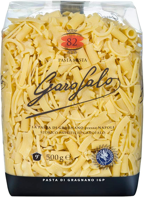GAROFALO Kurze Pasta 5x Garofalo Pasta di Gragnano IGP Pasta Mista N° 82 Hartweizengrieß Pasta 100% Neapolitanische Pasta Kurze Pasta Packung mit 500g 8000139004605