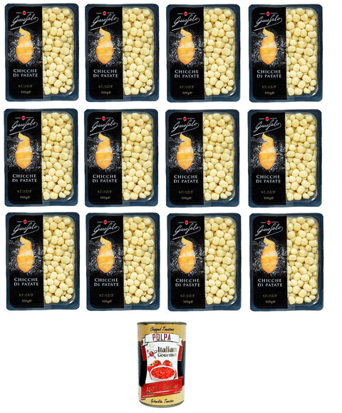 GAROFALO Kurze Pasta Garofalo Chicche di Patate Kartoffelchips 12x500gr + Italian Gourmet polpa 400g 8000139000409