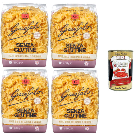 GAROFALO Mafalda Corta Glutenfreie Pasta, Glutenfreie Pasta aus Mais, Naturreis und Quinoa 4x400g Original italienisch