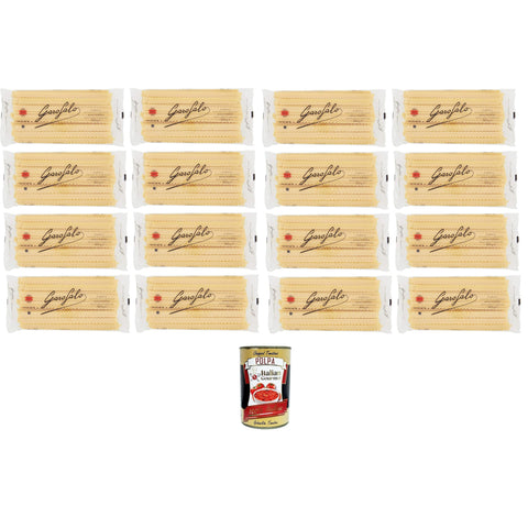 Garofalo Mafalde N° 10-1 Nudeln aus Hartweizengrieß Gragnano IGP 16x500 g italienisch Original Pastasauce + kostenlos polpa 400 g