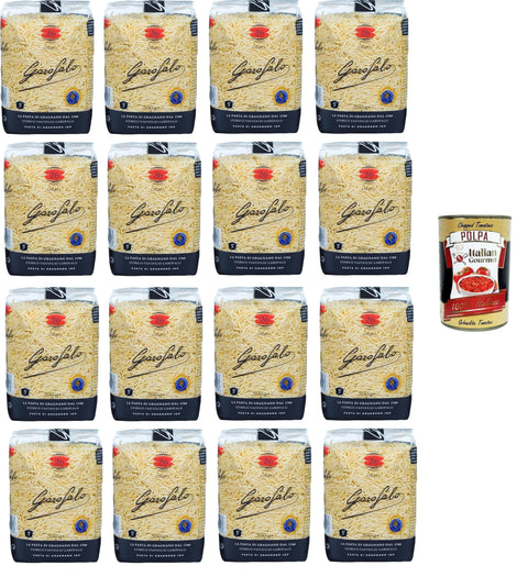 GAROFALO Kurze Pasta Garofalo Orzo N° 26 Nudeln aus Hartweizengrieß Gragnano IGP 16x500gr+ Italian Gourmet polpa 400g 8000139000409