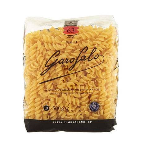 GAROFALO Pasta di Gragnano IGP Fusilli N° 63 Hartweizengrieß Pasta 100% Neapolitanische Pasta Kurze Pasta Packung mit 1x500g Original italienisch