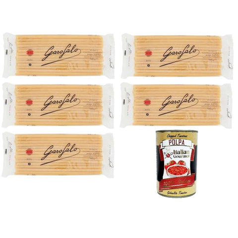 GAROFALO Ziti Alla Napoletana N°4-15 Nudeln aus Hartweizengrieß Gragnano IGP 5x500gr Original italienisch inkl. Italian Gourmet Polpa 400g