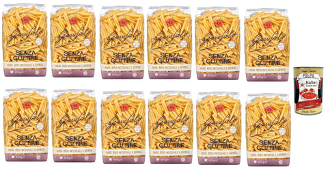 Garofalo Längliche Pasta 12x Pasta Casarecce senza Glutine Glutenfreie Casarecce Nudeln gluten free 400g + Italian Gourmet Polpa 400g 8000139929779
