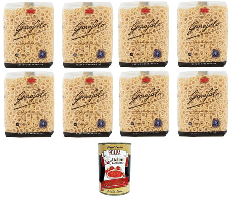Garofalo Längliche Pasta anelli siciliani no. 52-2 pasta di gragnano igp Sizilianische Ringe Nr. 52-2 Gragnano g.g.A.-Nudeln 8x500 g + Italian Gourmet polpa 400g 8000139910982