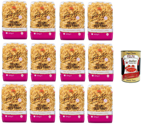 GAROFALO Längliche Pasta Garofalo Pasta Mista Senza Glutine,Glutenfreie Pasta aus Mais, Naturreis und Quinoa 6x 400gr + Italian Gourmet polpa 400g 8000139938887