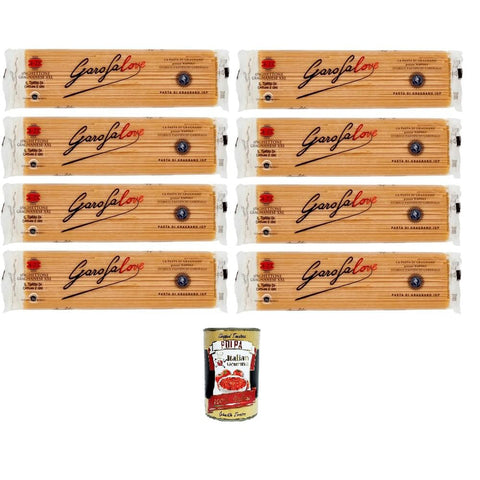 Garofalo Spaghettone Gragnanese XXL N°4-23 Nudeln aus Hartweizengrieß Gragnano IGP 8x500 g italienisch Original Pastasauce + kostenlos polpa 400 g