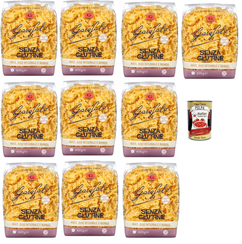 Garofalo Nudeln & Pasta 10x Mafalda corta 400 g Senza Glutine Glutin free, glutenfrei Pasta Noodles + Italian Gourmet Polpa 400 g 8000139929809