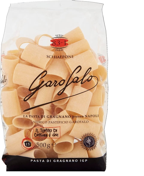 Garofalo Nudeln & Pasta 10x Schiaffoni No. 83-1 Neapolitanische Hartweizengrieß Packung mit 500g Pasta IGP + Italian Gourmet polpa 400g 8000139002007