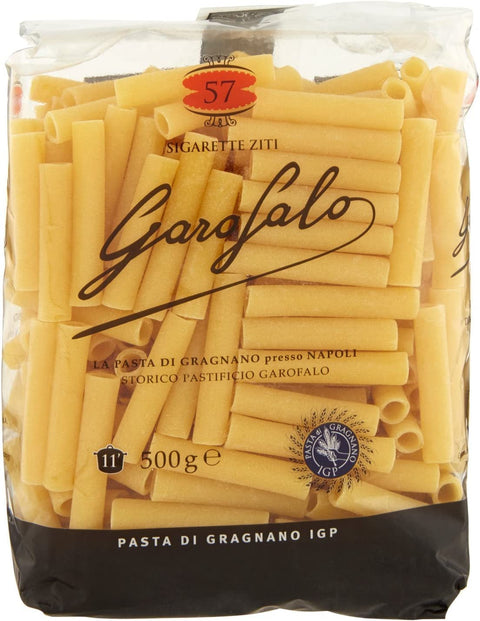 Garofalo Nudeln & Pasta 10x Sigarette Ziti N. 57 Neapolitanische Hartweizengrieß Packung mit 500g Pasta IGP + Italian Gourmet polpa 400g 8000139002717