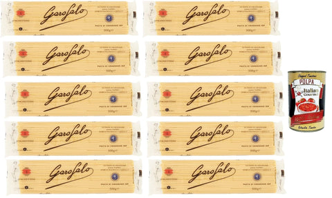 Garofalo Nudeln & Pasta 10x Spaghettini N. 4 Neapolitanische Hartweizengrieß Packung mit 500g Pasta IGP + Italian Gourmet polpa 400g 8000139004278