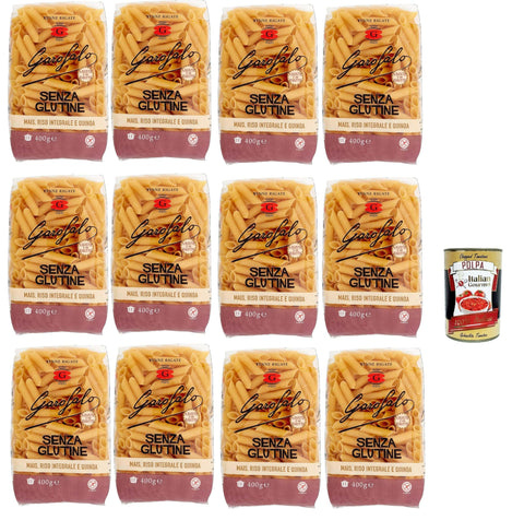 Garofalo Nudeln & Pasta 12x Penne rigate 400g senza Glutine Glutenfrei pasta nudeln + Italian Gourmet polpa 400g 8000139921667