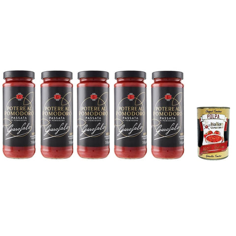 Garofalo Potere al Pomodoro Passata di Pomodoro Tomatenpüree 6x700 g italienisch Original Pastasauce + kostenlos polpa 400 g