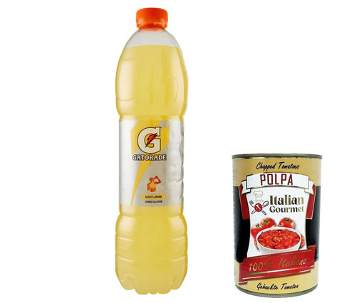 Gatorade Energy Drinks 12x Limone Bevanda energetica Energiegetränk Zitrone 1,5 L + Italian Gourmet polpa 400g 8001160003339
