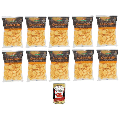 Gecchele Abgepackte Gebäckstücke Gecchele Conchigliette Paprikageschmack – Snack auf Kartoffelbasis 10x 100 gr Abgepackte Gebäckstücke italienisch Original 8015854170320