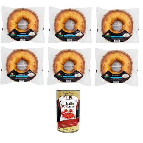Gecchele Ciambella Allo Kekse Gecchele Ciambella Allo Yogurt Joghurt Donut Gebackenes Süßwarenprodukt 6x 400 gr Original italienisch inkl. Italian Gourmet Polpa 400g 8032804040014