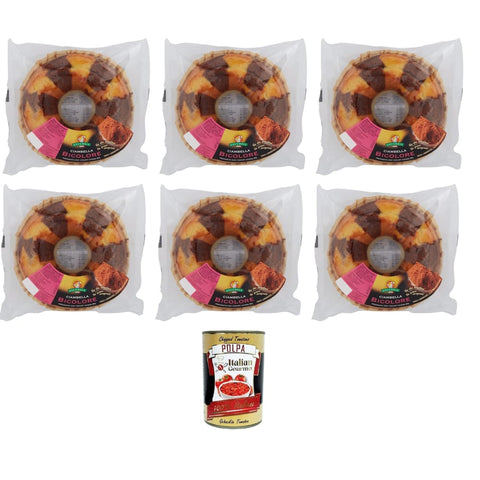 Gecchele Ciambella Bicolore Kekse Gecchele Ciambella Bicolore Bicolor Donut Gebackenes Süßwarenprodukt 6x 400 gr Original italienisch inkl. Italian Gourmet Polpa 400g 8032804040014