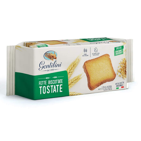 Gentilini Fette Biscottate Tostate dicke geröstete Zwieback Brot Backwaren mit weniger Zucker 100% Produkt 175g italienisch Original